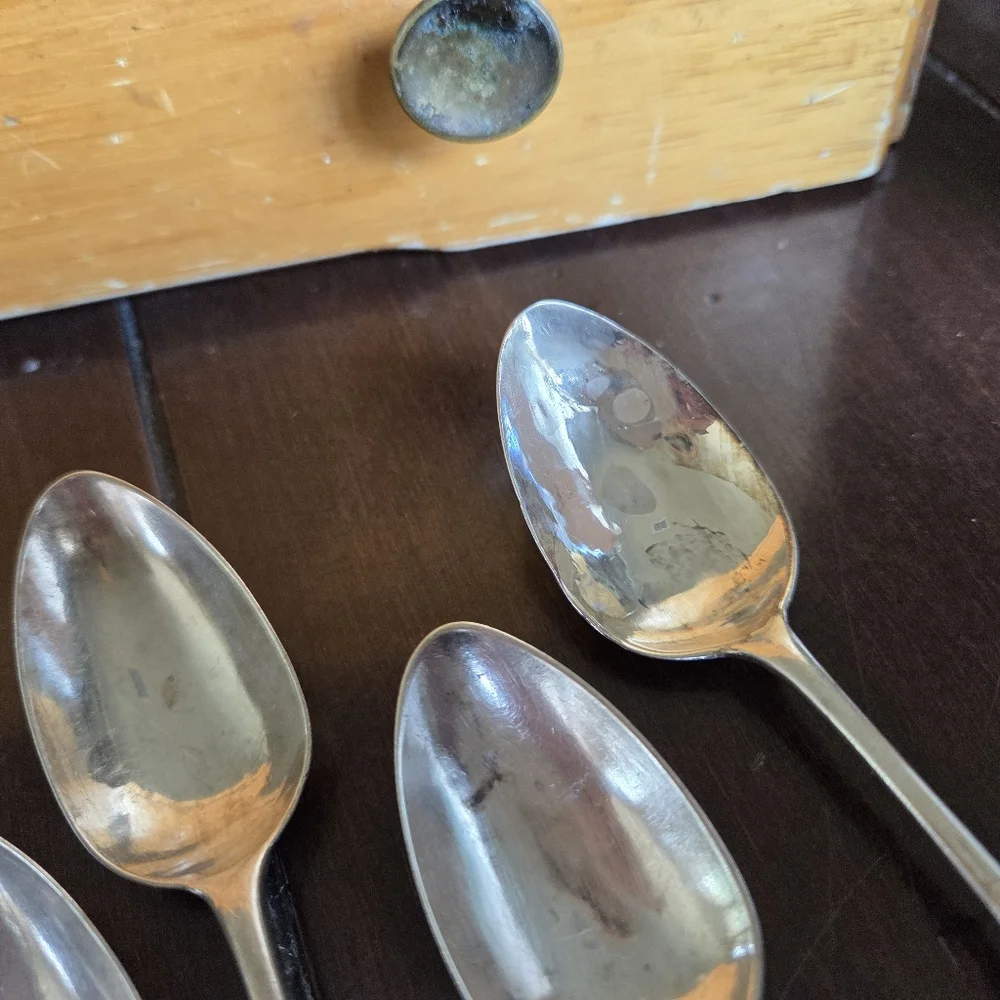 L Sayre Coin Silver Teaspoons (6)